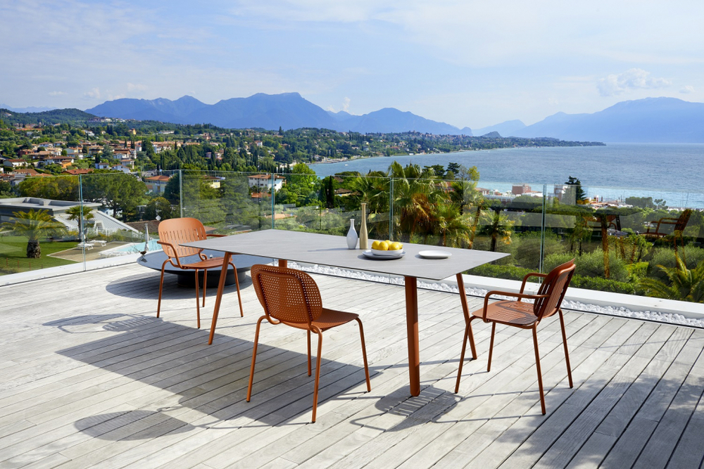 Стол ламинированный Scab Design Squid, терракотовый, камень