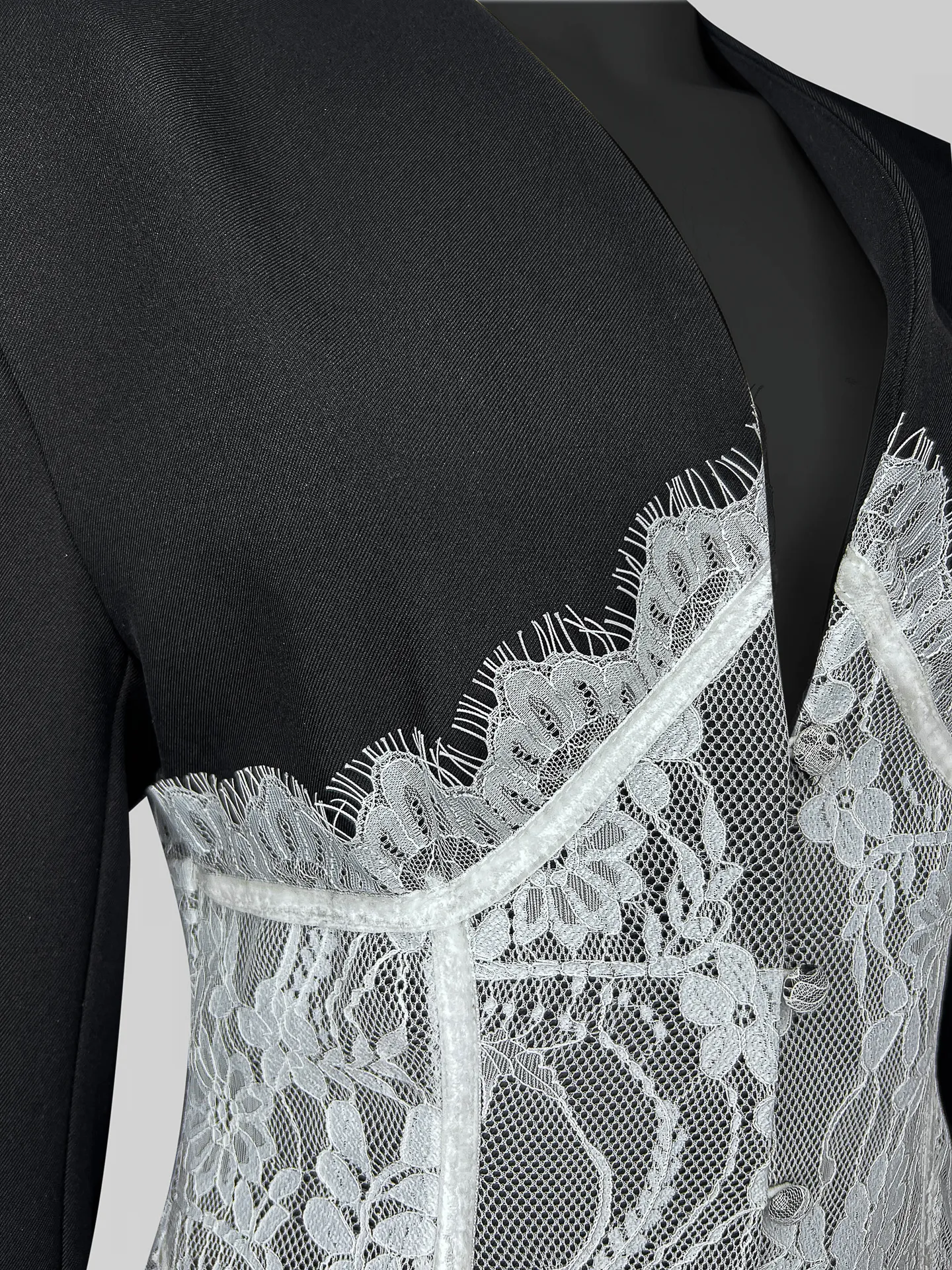 Пиджак Agdali Brand приталенный с вставками из кружева