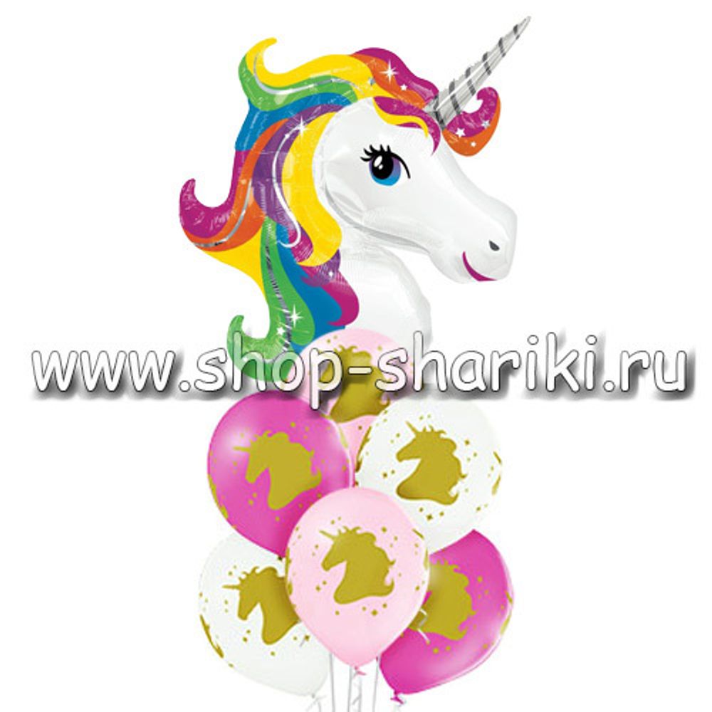 shop-shariki.ru фонтан из шаров Единорог