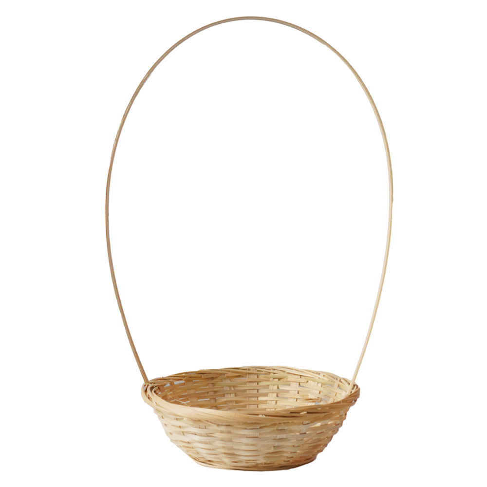 Корзина с ручкой. Бамбук, натуральная 19*19*5 см