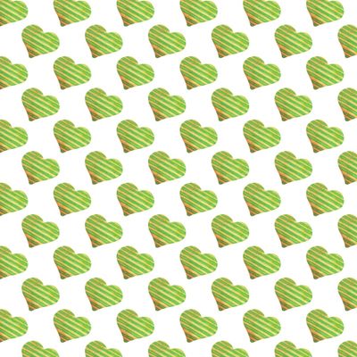 Полосатые сердечки, оранжевый и зеленый