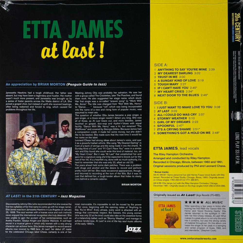 Etta James ‎– At Last! (Европа 2021г.) Green