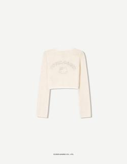 BERSHKA Свитер с принтом Hello Kitty, кремовый