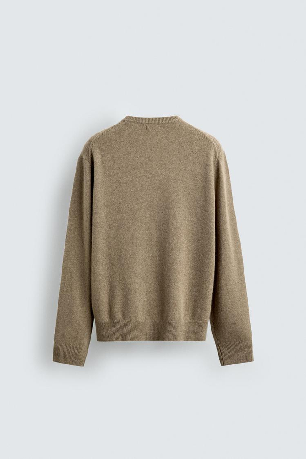 ZARA ШЕРСТЯНОЙ СВИТЕР КЛАССИЧЕСКОГО КРОЯ, РЫЖЕВАТО-КОРИЧНЕВЫЙ