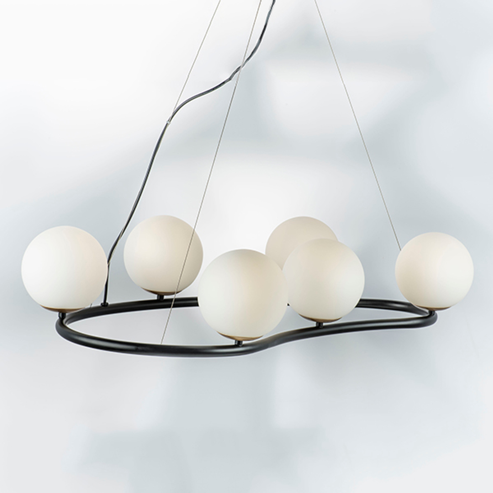 815360 Люстра CROCO 6х40W E14 ЧЕРНЫЙ МАТОВЫЙ/ЗОЛОТО