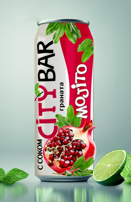 Напиток безалкогольный сильногазированный. ЖБ. 0.45л. CityBar Mojito. «Гранат» 1/12