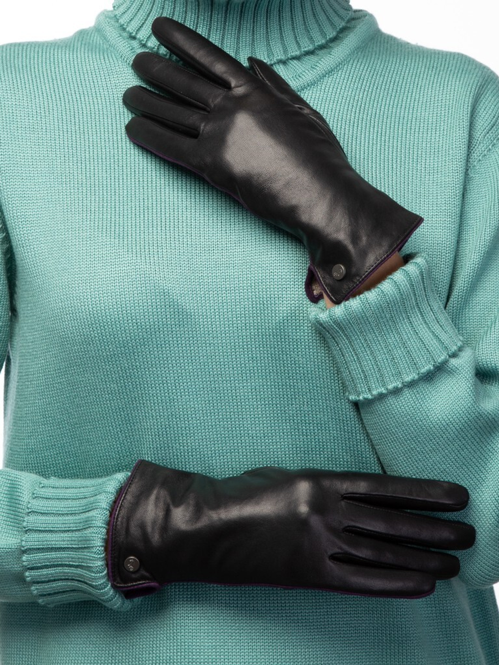 Перчатки п/ш LB-0209, черный/фиолетовый