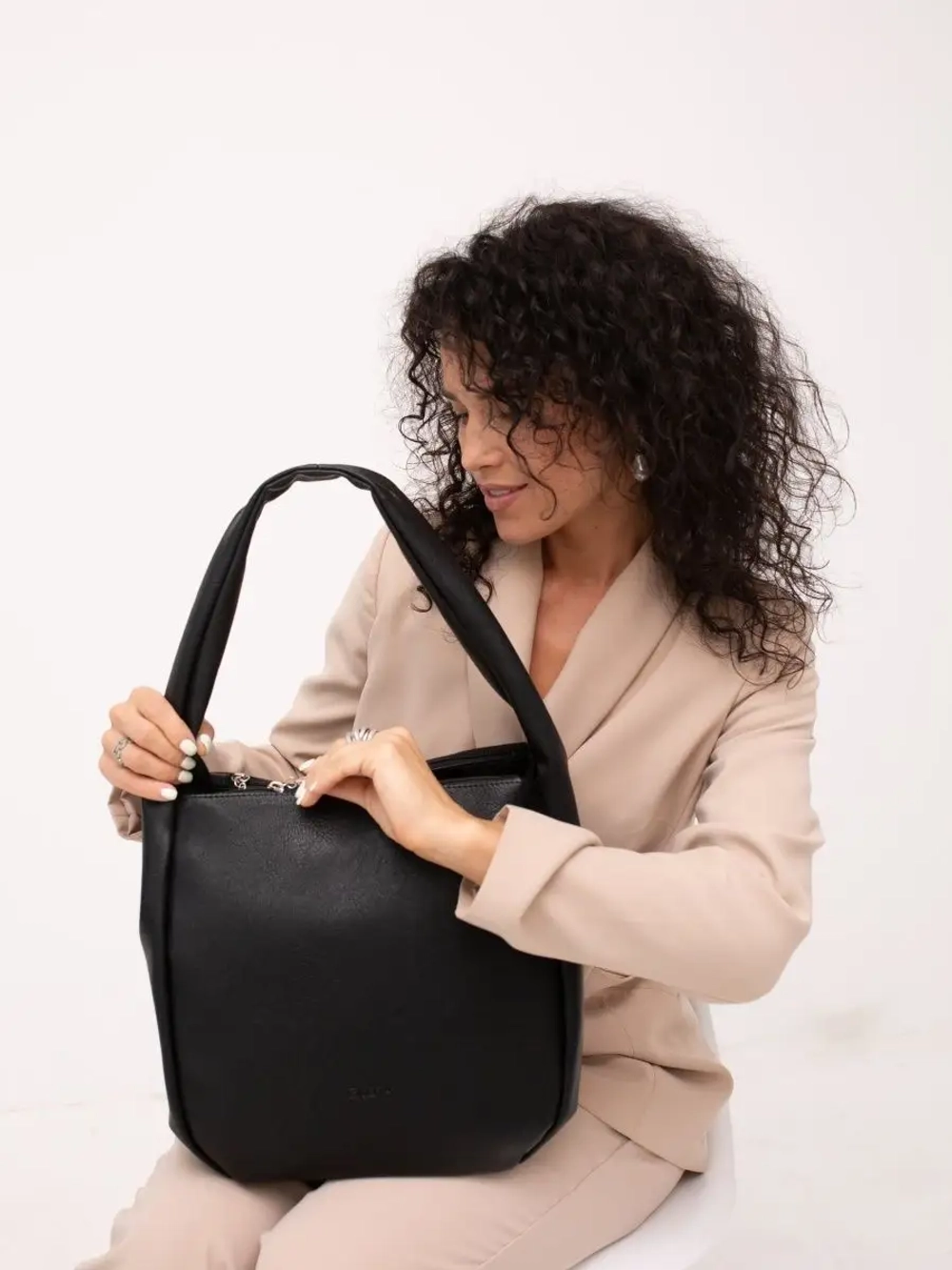 Сумка большая через плечо шоппер мешок