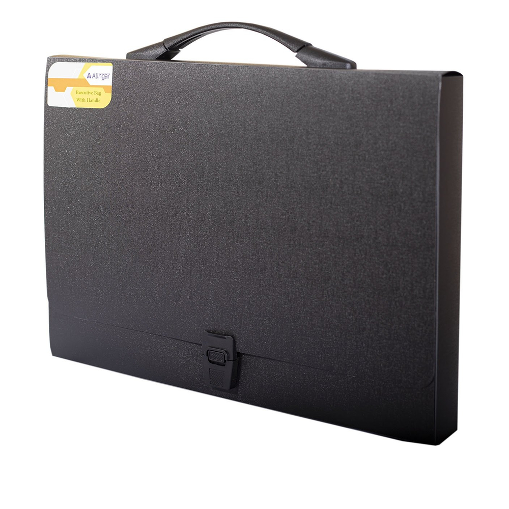 Папка-портфель на застежке Alingar, А4 360х265х40 мм, пластиковая, 800 мкм, ассорти, "Metallic"