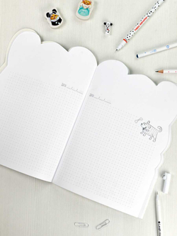 Тетрадь 40л арт. 62326/25/МИЛЫЙ ПЁСИК /180х255 мм, фигурная вырубка, мягкий переплёт (2 скобы). вн.блок - белый офсет, точка. Обложка - мелованный картон 190 г/м²,