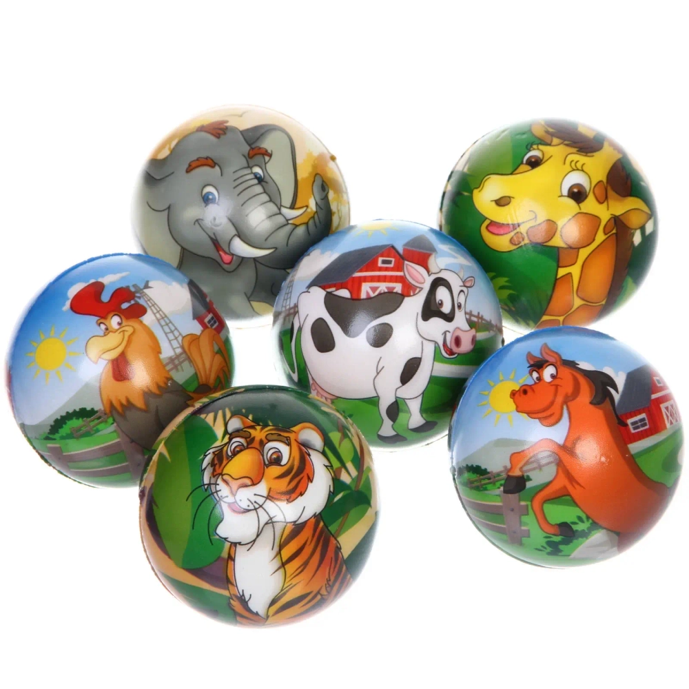 Мяч 7,6 см «Счастливые зверушки» (антистресс), микс СТИКЕР НА ВЛОЖЕНИЕ