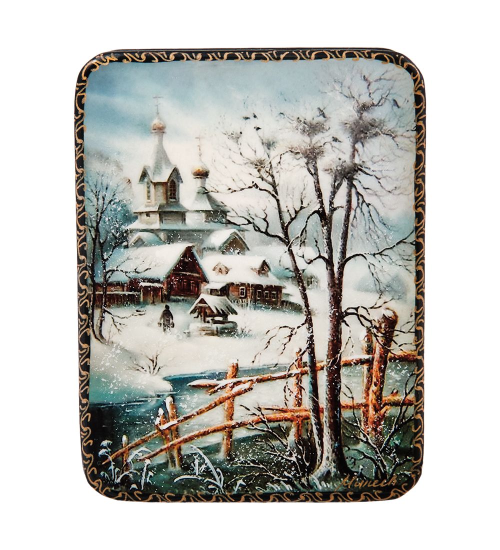 Народные промыслы ШК-19/39-B Шкатулка в технике декупаж «Зима» (10х8х3,5)