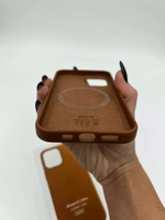 Кожаный чехол Leather Case iPhone 12 / 12 Pro, Saddle Brown Светло-Коричневый