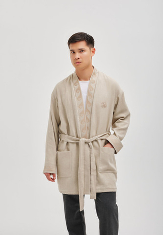 Шапан льняной короткий OYU TOLQYN BEIGE