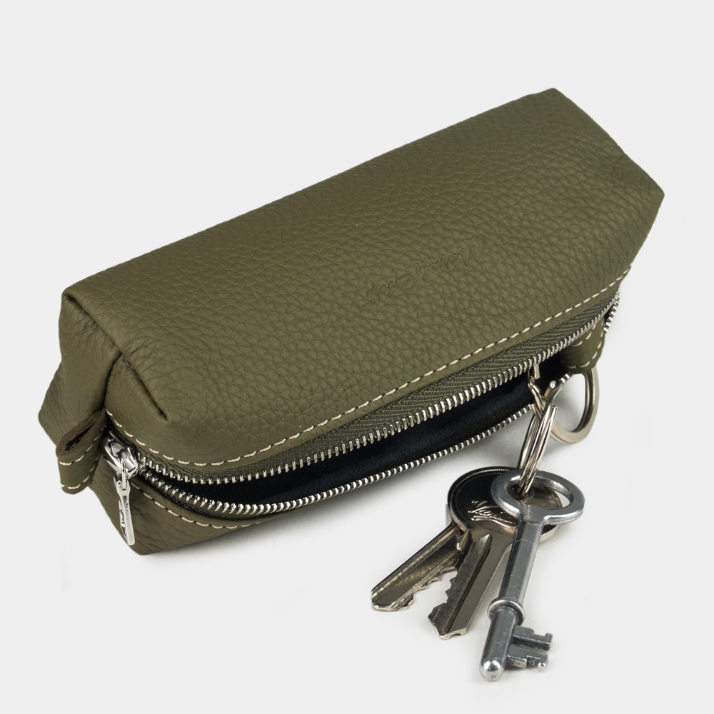 Ключница кожаная Coffre зеленого цвета