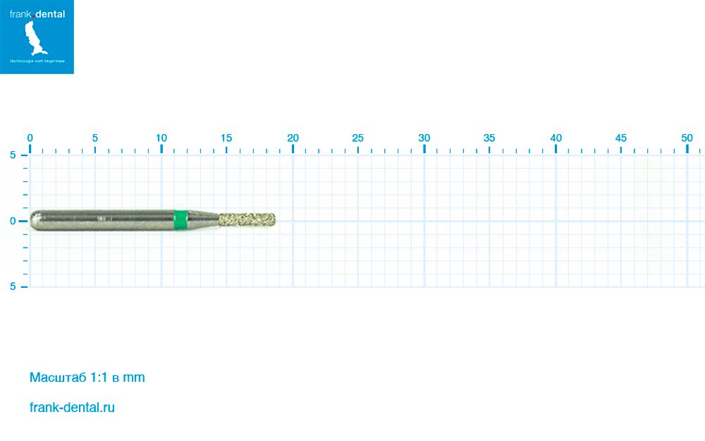Бор алмазный зеленый  Frank Dental типа FG - D.835.010.G.FG