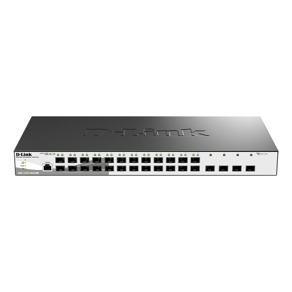Коммутатор D-Link DGS-1210-28XS / ME / B2A Управляемый L2 коммутатор с 24 портами 100 / 1000Base-X SFP и 4 портами 10GBase-X SFP+