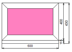 Пластиковое окно 400 х 600 ТермА Эко с глухой створкой