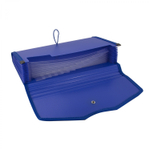 Папка-картотека Alingar, 260х140 мм, на пуговице, пластик, 900 мкм,12 отделений, синий