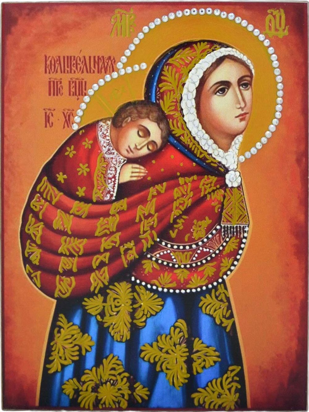 Колыбельная (Несущая в платке). Рукописная икона Божьей Матери.