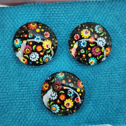 Принт, 16мм, круглый, стеклянный кабошон