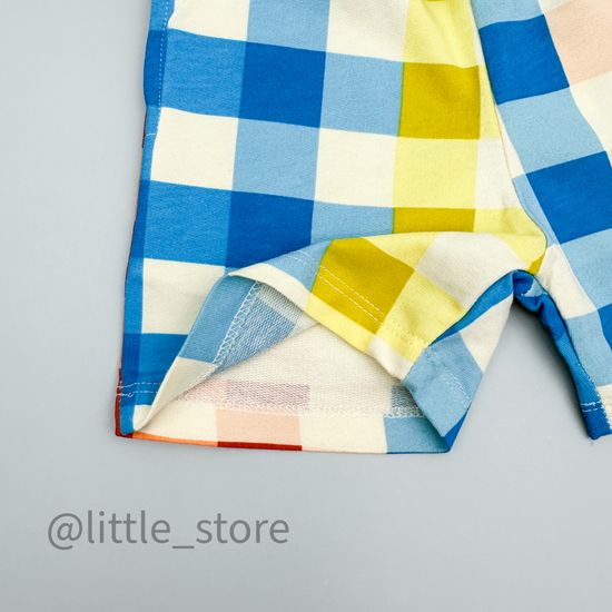 Шорты из футера (тонкого) Moi Noi, Клетка на бежевом