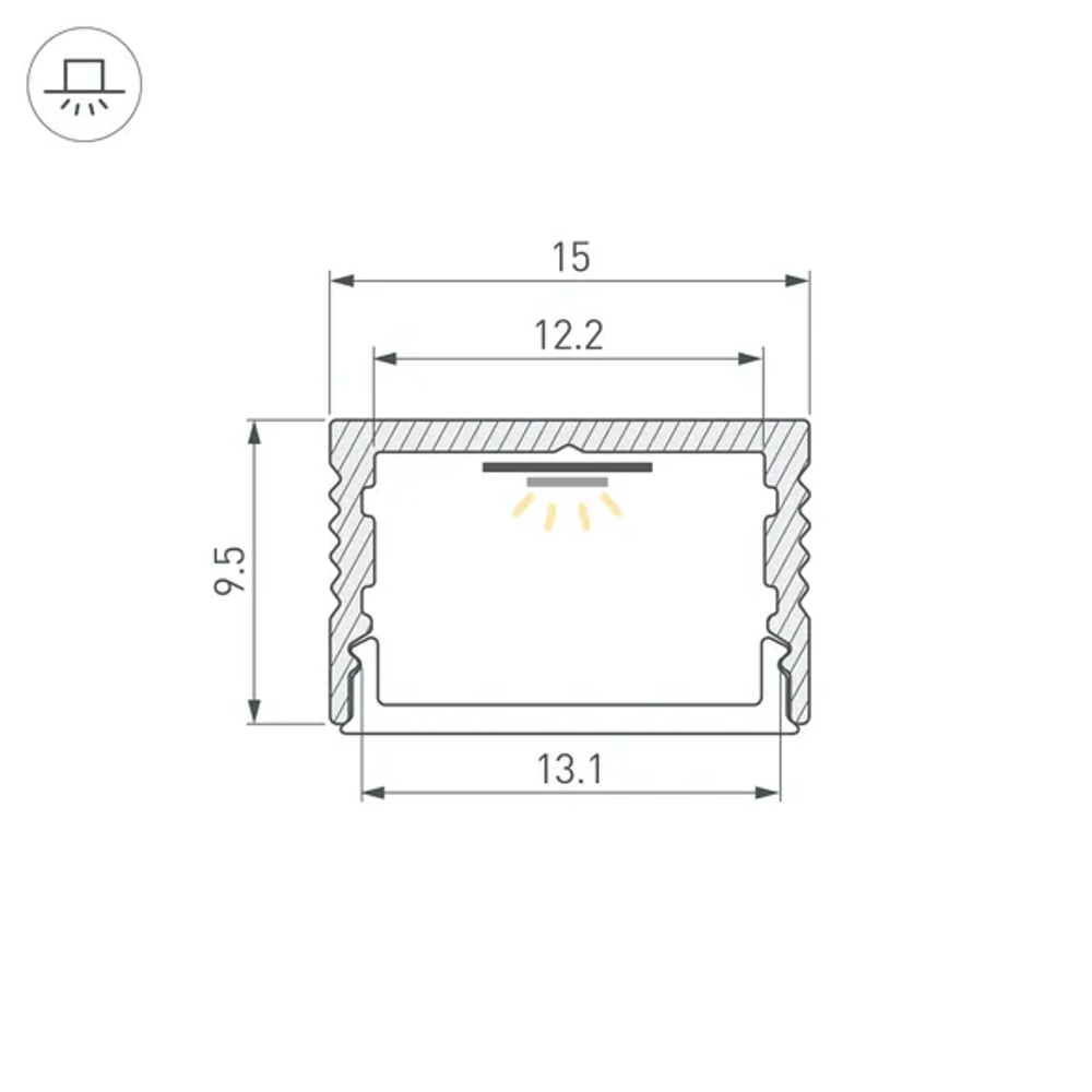Профиль SL-SLIM15-H10-2000 ANOD (Arlight, Алюминий) 056888