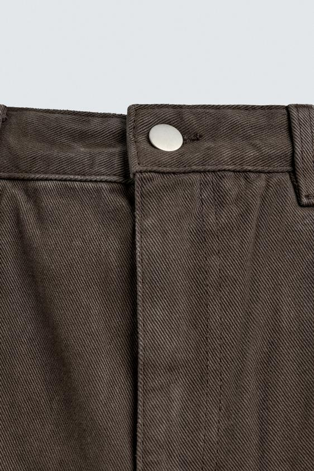 ZARA ДЖИНСЫ TAPERED WIDE FIT, КОРИЧНЕВЫЙ