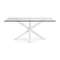 Обеденный стол Arya стеклянный с белыми стальными ножками 180x100