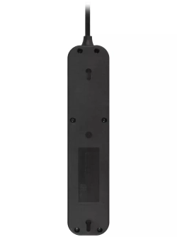 Сетевой фильтр Intro SFE415-B с базовой защитой с заземлением с выключателем 4 розетки 1,5м 10А черный / удлинитель сетевой 1,5м