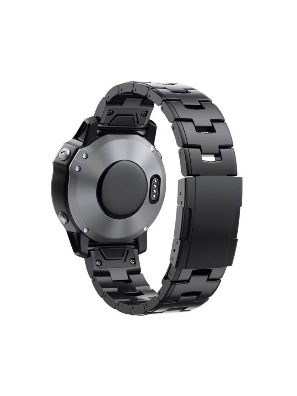 Браслет вентилируемый титановый 22мм для Garmin (циферблат 47 мм) Fenix, Epix Pro Gen 2, MARQ, Quatix быстросъемный QuickFit (Черный)
