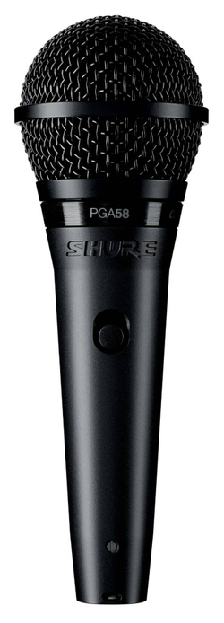 SHURE PGA58BTS кардиоидный вокальный микрофон c выключателем, с кабелем XLR -XLR и микрофонной стойкой