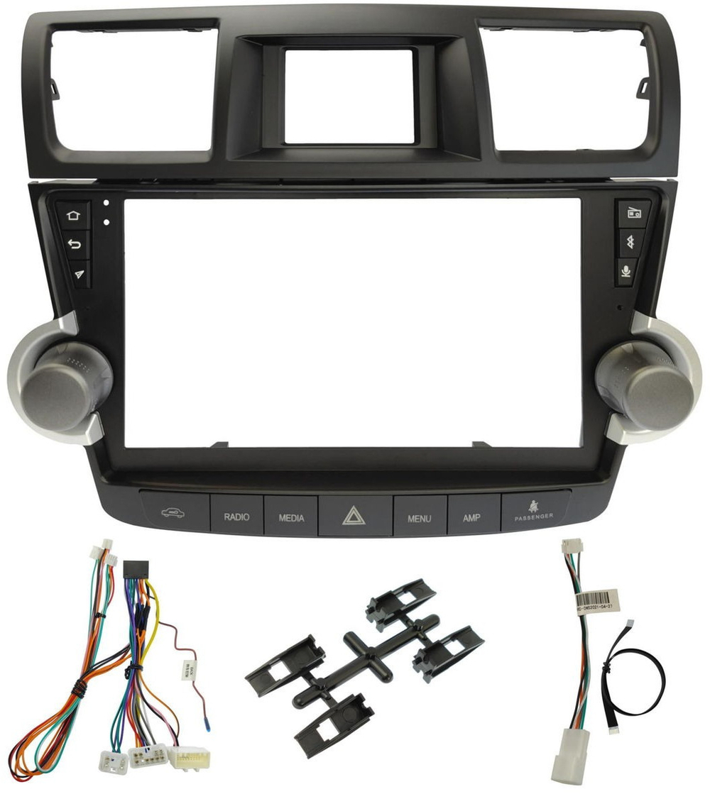 Магнитола для Toyota Highlander 2 U40 2007-2013 (рамка 10" с крутилками и кнопками) - Teyes CC3 на Android 10, QLED, ТОП процессор, 4Гб+32Гб, CarPlay, 4G SIM-слот