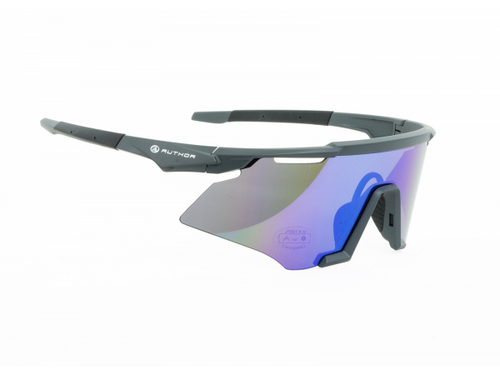 Очки ROOK солнцезащитные+чехол++поликарбонатные ударопроч. линзы с эффектом Revo кат. 3 с UV, вес 31гр. черно-серая TR 90 оправа AUTHOR