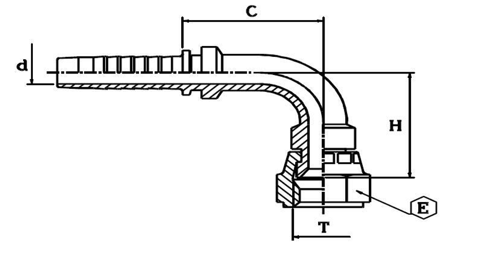 Фитинг DN 08 JIC (Г) 9/16 (90)