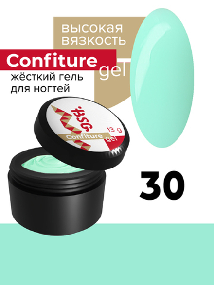 Жёсткий гель  для наращивания  Confiture №30 ВЫСОКАЯ ВЯЗКОСТЬ - Мятный маршмеллоу (13 г)