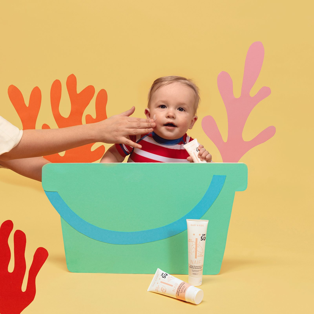 Naif Baby & Kids Sun Cream SPF 50 - защитный солнцезащитный крем для младенцев и детей /  SPF 50 100  ml  / GTIN 8720828001332