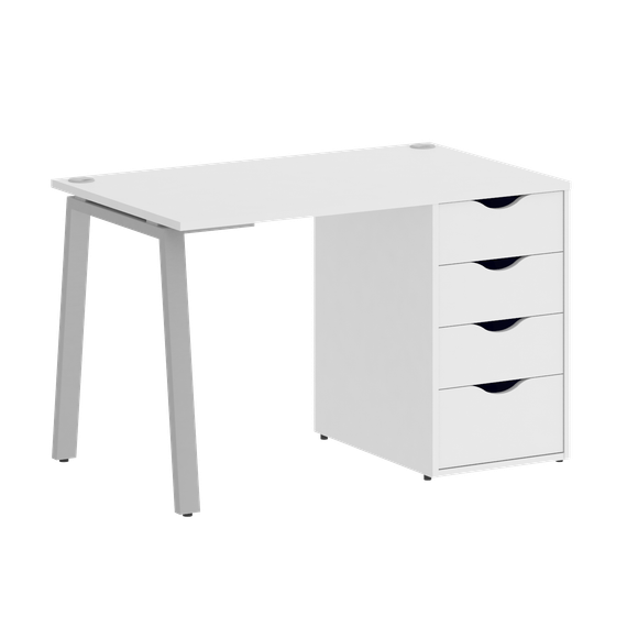 Home Office Стол письменный VR.SP-3-118.4.A Белый Бриллиант/Металл Серый 1180*720*750