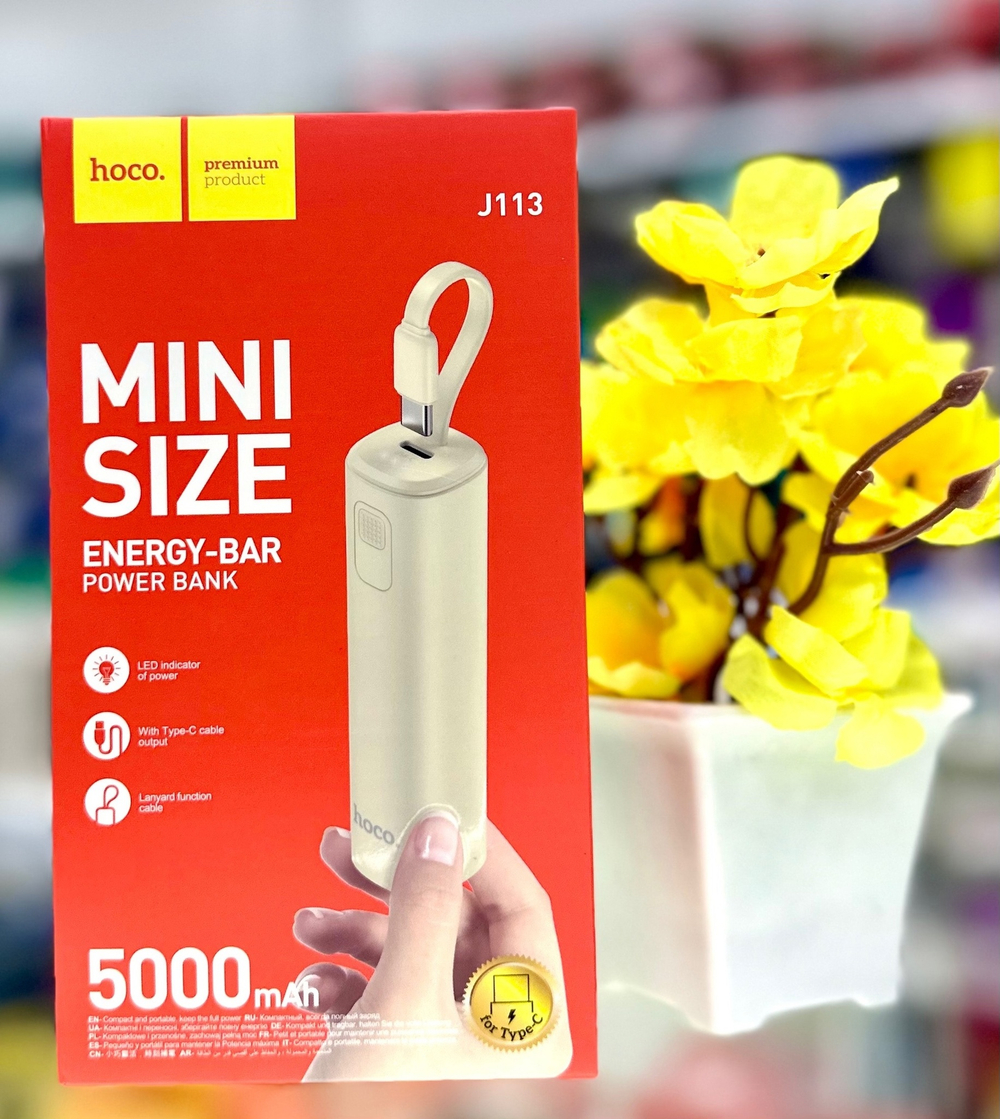 Power Bank 5000mAh, Hoco J113, белый
