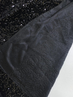 Бархат расшитый паетками, черный