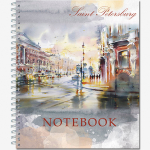 Тетрадь общая 96 листов на мет.гребне  "LIGHTS OF PETERSBURG"