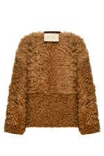 Коричневая двусторонняя шуба-дубленка k é k é