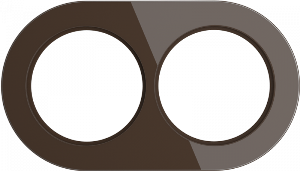 Рамка на 2 поста коричневый