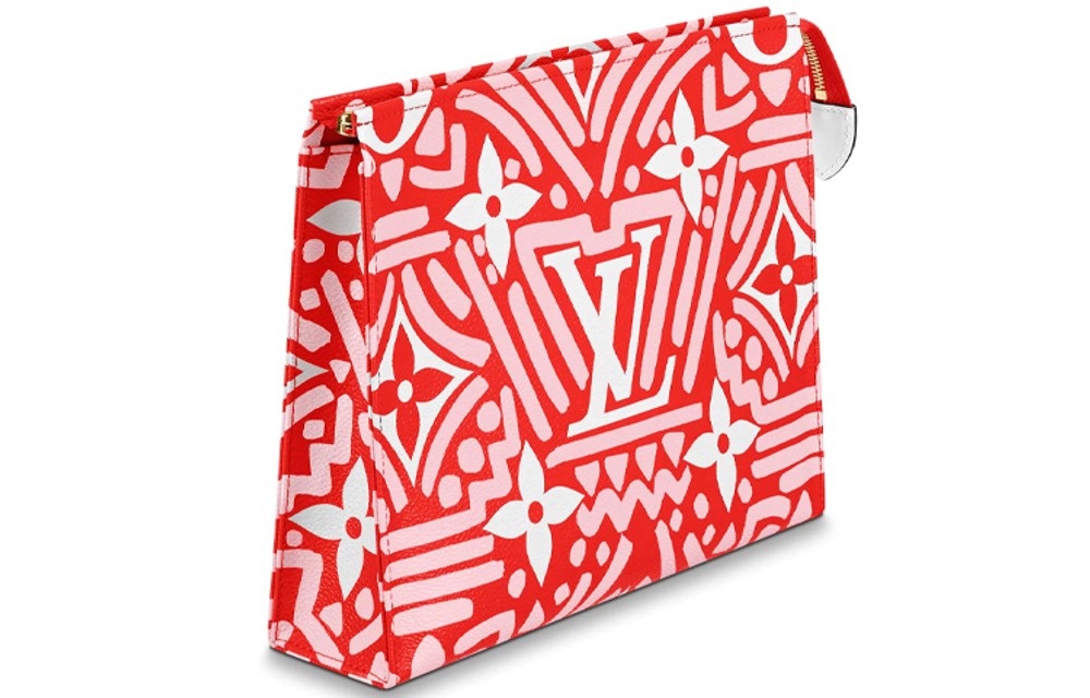 LOUIS VUITTON Coated Canvas Clutch Toiletry Bag, Toiletry Bag Women"s Red