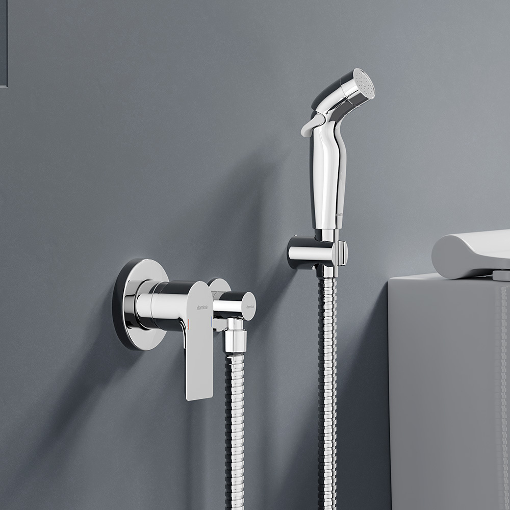 Смеситель монтируемый в стену с гигиеническим душем Damixa Apollo 477510000