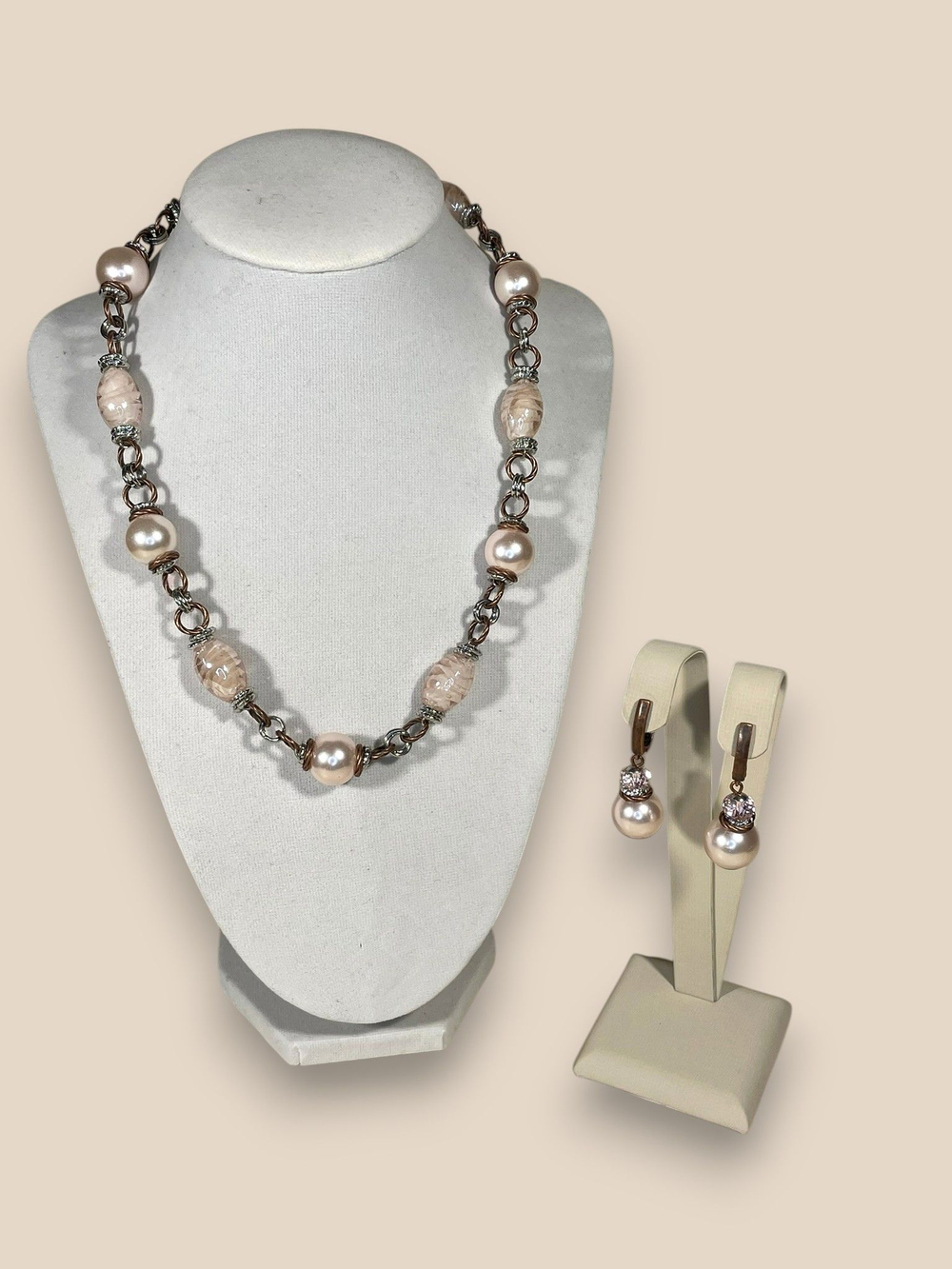 Комплект колье и серьги муранское стекло