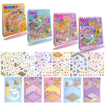 Наклейки для творчества - антистресс набор, 130*185 мм, "CAPYBARA PARTY MIX ", MINI, 3D стикеры, 6 комнат, в комплекте пинцет, 24 шт/уп, шоу-бокс