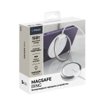 Беспроводное зарядное устройство Deppa MagSafe Ring (23156) для Apple iPhone / AirPods Qi 15W/Type-C 1m/кольцо-подставка (белый)