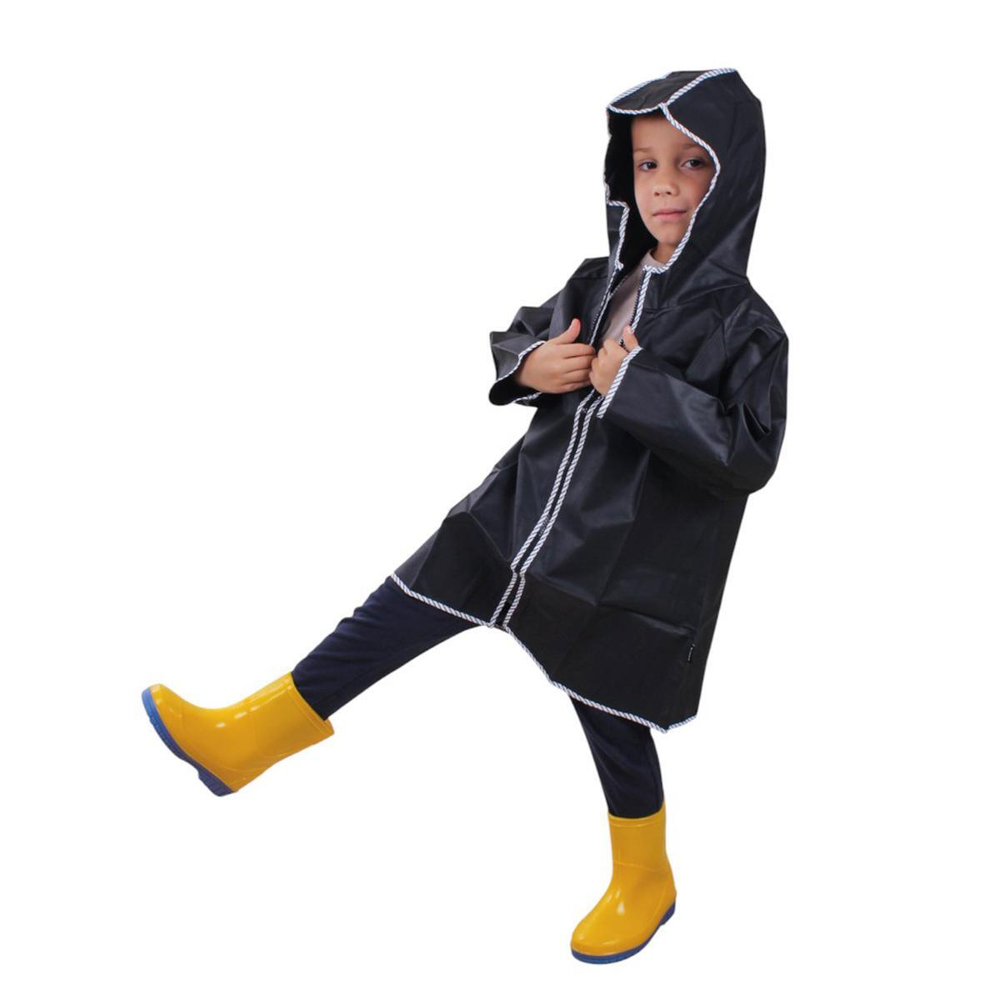 Дождевик с капюшоном, белый, рост 100 см