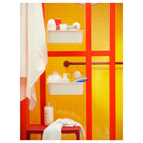 Корзина с присосками IKEA TISKEN (ТИСКЕН), Белый, 28х17 см